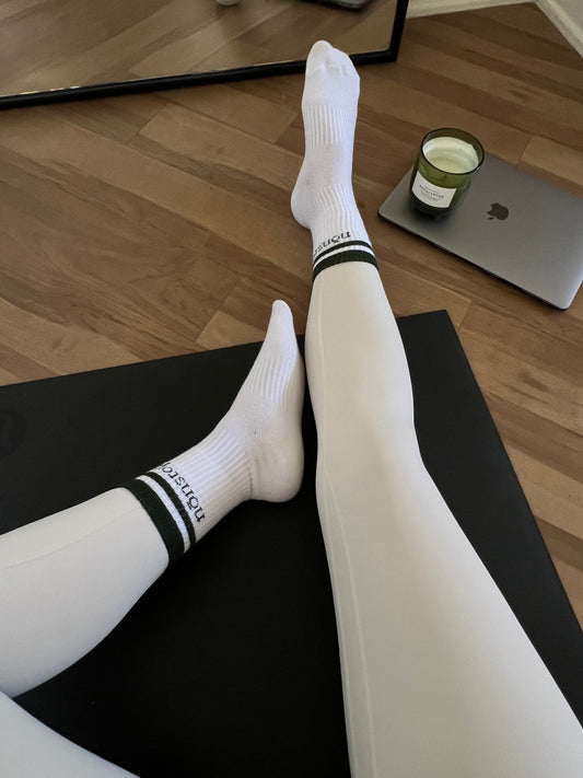Socks - white/green